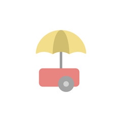 Wall Mural - Cart, umbrella, summer icon. Simple color vector elements of vacation icons for ui and ux, website or mobile application