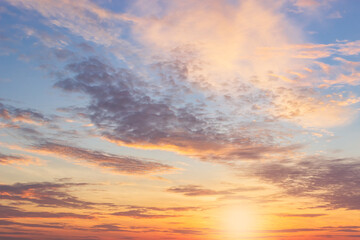 Wall Mural - sunset sky with clouds