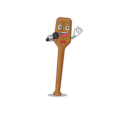 Sticker - cartoon character of oars sing a song with a microphone