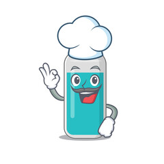 Sticker - Medical test bottle chef cartoon drawing style wearing iconic chef hat