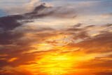 Fototapeta Natura - Sunset and beautiful fiery clouds.