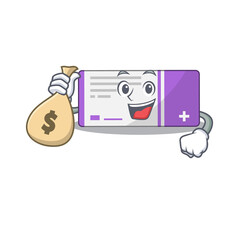 Canvas Print - Crazy rich Cartoon picture of medicine box having money bags