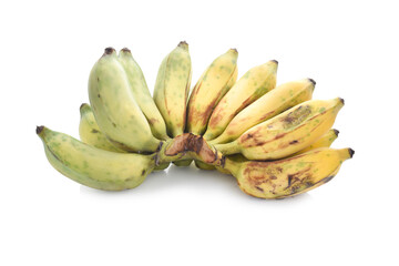 Wall Mural - Ripe cultivated banana call Kluai Nam Wa in Thai isolated on white background.