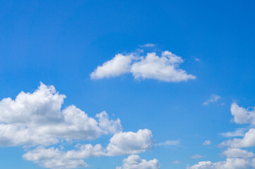 Blue sky with white clouds movement in the sky