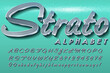 A Retro Automobile-Style Chrome Script Font; This Alphabet is Typical of the Lettering Plaques on Vintage Cars from the 1950s Through 1970s
