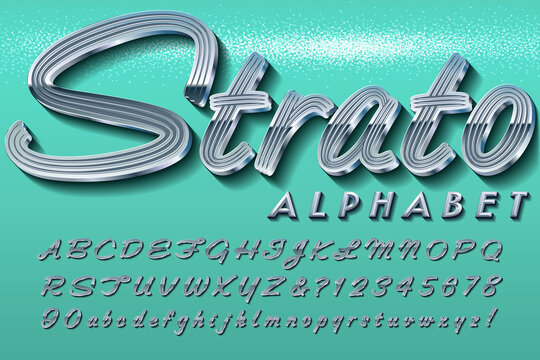a retro automobile-style chrome script font; this alphabet is typical of the lettering plaques on vi