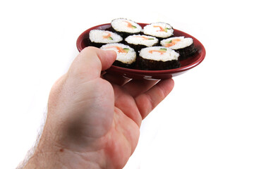 Canvas Print - homemade sushi isolated