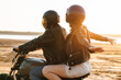 © Drobot Dean - Beautiful young stylish couple enjoying ride on a motorbike