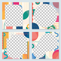 Wall Mural - social media post design template. abstract frame set with geometric shapes. modern background for p