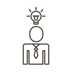 Wall Mural - businessman figure in bulb line style icon