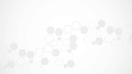 Wall Mural - hexagonal abstract background. big data visualization. global network connection. medical, technolog