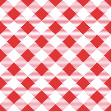 Vector Seamless Red Table Cloth Texture. Diagonal Lines
