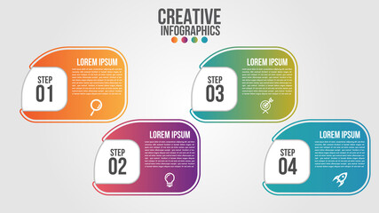 Wall Mural - infographic modern timeline design vector template for business with 4 steps or options illustrate a