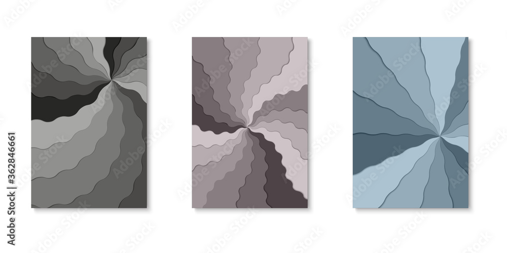 Set of background for covers design paper cut style vector illustration ...