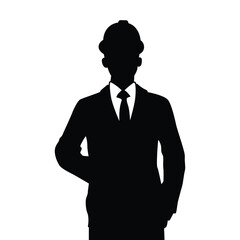 Wall Mural - Male engineer silhouette vector