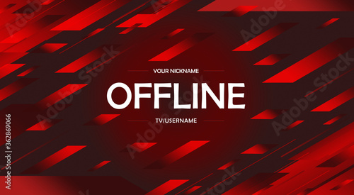 Currently Offline Twitch Banner Background 16 9 For Stream Offline Red Background With Red Gradient Lines Screensaver For Offline Streamer Broadcast Gaming Offline Screen For Twitch Buy This Stock Illustration And Explore