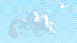 Isolated realistic cloud on transparent background