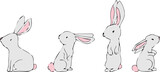 Fototapeta Dinusie - Happy Easter Bunny Vector illustration. Cute Rabbit cartoon character. 