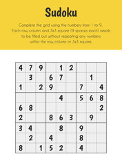 Sudoku Educational Sheet. Primary module for Numerical Ability. 5-6 years old. Educational Sheets Series