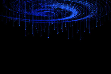 Wall Mural - dot-line particle vortex, big data, communication technology technology background.