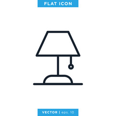 Poster - Desk Lamp Icon Vector Design Template