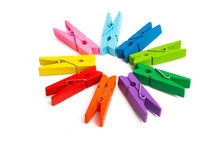 Colorful Clothespins Isolated