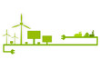 Windenergie Band Banner Energie Solar Industrie Band Banner Grün Grüner Strom