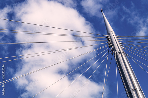 Fotomural Low Angle View Of Mast Of Sailboat Against Cloudy Sky