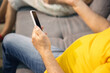 © master1305 - Close up couple of seniors spending time together being quarantined - caucasians mature and retired man and woman using modern gadgets, talking, drinking tea. Eyes tired of gadget's life. Lifestyle.