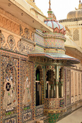 Wall Mural - Beautiful view of Udaipur city Palace in Udaipur, Rajasthan, India