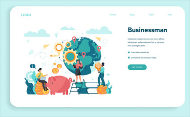 Wall Mural - Business web banner or landing page. Idea of strategy