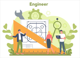 Wall Mural - engineer concept. professional occupation to design and build