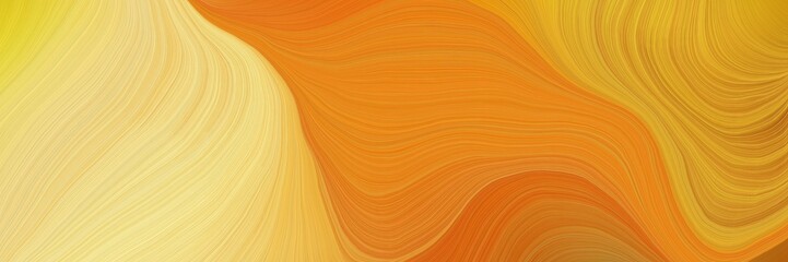 Poster - colorful and elegant vibrant artistic art design graphic with abstract waves illustration with golden rod, khaki and burly wood color