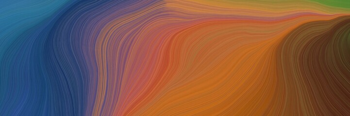 Poster - colorful and elegant vibrant artistic art design graphic with curvy background illustration with sienna, dark slate blue and old mauve color