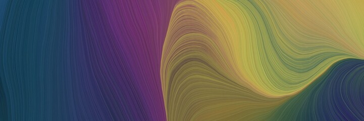 Leinwandbilder - colorful and elegant vibrant creative waves graphic with modern soft swirl waves background illustration with dark slate gray, dark khaki and pastel brown color
