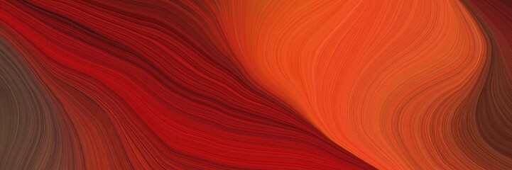Poster - colorful and elegant vibrant background graphic with modern waves background design with dark red, coffee and saddle brown color