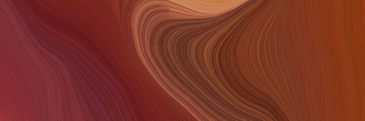 Poster - colorful and elegant vibrant abstract artistic waves graphic with modern soft swirl waves background illustration with saddle brown, peru and sienna color