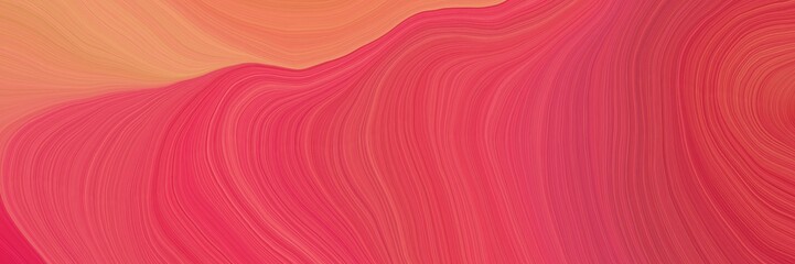 Wall Mural - colorful and elegant vibrant artistic art design graphic with modern soft curvy waves background design with moderate red, salmon and pastel red color