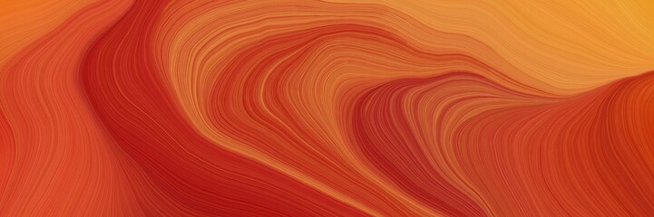 Poster - colorful and elegant vibrant background graphic with contemporary waves design with coffee, firebrick and peru color