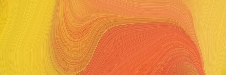 Poster - colorful and elegant vibrant abstract artistic waves graphic with abstract waves design with peru, pastel orange and coffee color