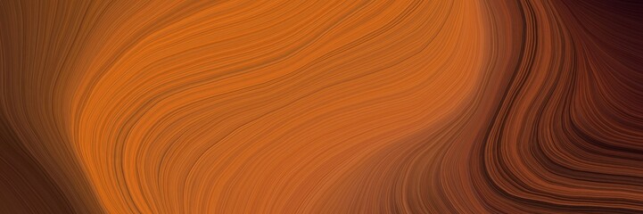 Poster - colorful and elegant vibrant creative waves graphic with modern curvy waves background illustration with coffee, very dark pink and chocolate color