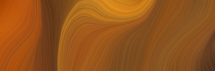 Poster - colorful and elegant vibrant abstract art waves graphic with elegant curvy swirl waves background design with brown, bronze and coffee color