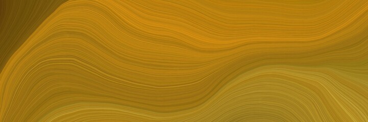 Fototapete - colorful and elegant vibrant background graphic with abstract waves illustration with dark golden rod, chocolate and brown color