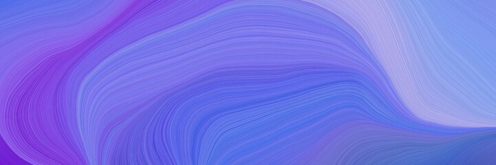 Poster - colorful and elegant vibrant artistic art design graphic with elegant curvy swirl waves background illustration with medium slate blue, light pastel purple and blue violet color