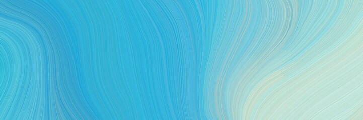 Fototapete - colorful and elegant vibrant background graphic with modern waves background design with medium turquoise, powder blue and sky blue color