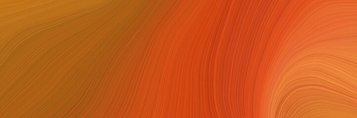 Poster - colorful and elegant vibrant background graphic with smooth swirl waves background design with coffee, coral and saddle brown color