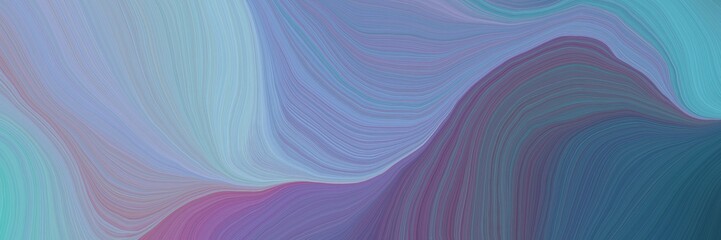 Poster - colorful and elegant vibrant creative waves graphic with modern waves background illustration with light slate gray, teal blue and dark slate blue color