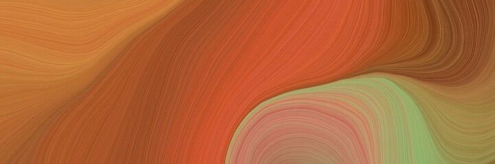 Poster - colorful and elegant vibrant abstract art waves graphic with abstract waves illustration with coffee, sienna and dark khaki color