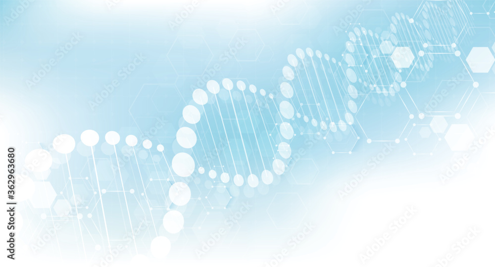 DNA digital, sequence, code structure with glow. Science concept and ...