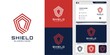 © mlangsen - Modern abstract shield logo and business card design. security, modern, shield, secure, icon Premium Vector